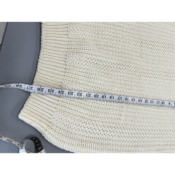 VTG Windridge Cream Knit Sweater Size L Cozy Textured Chunky - Picture 5 of 5